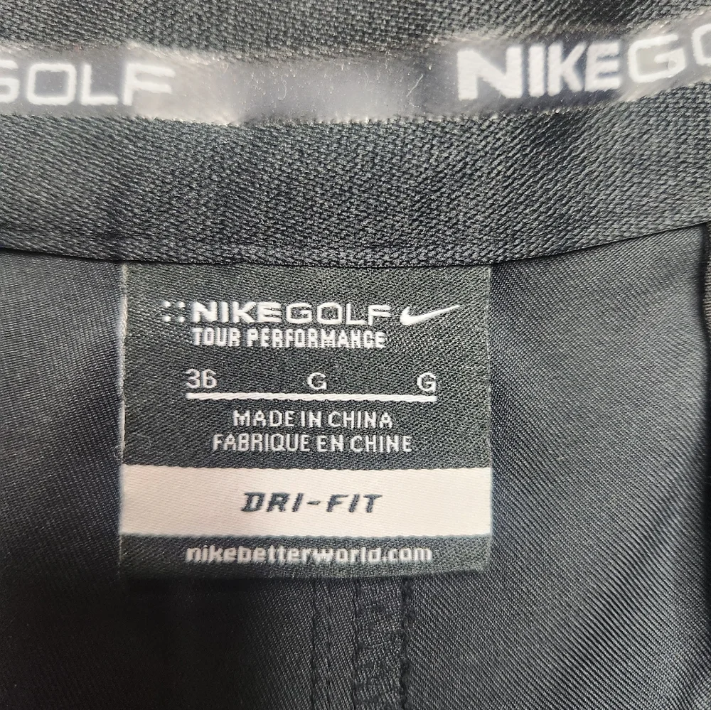 Nike Golf Black Dri Fit Tour Performance Pleated Pants 36 X 32